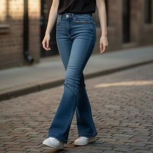 Elegant Blue Flare Jeans for Women